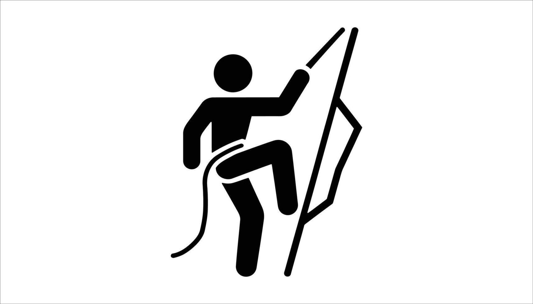 Climbing with Rope Icon Illustration vector