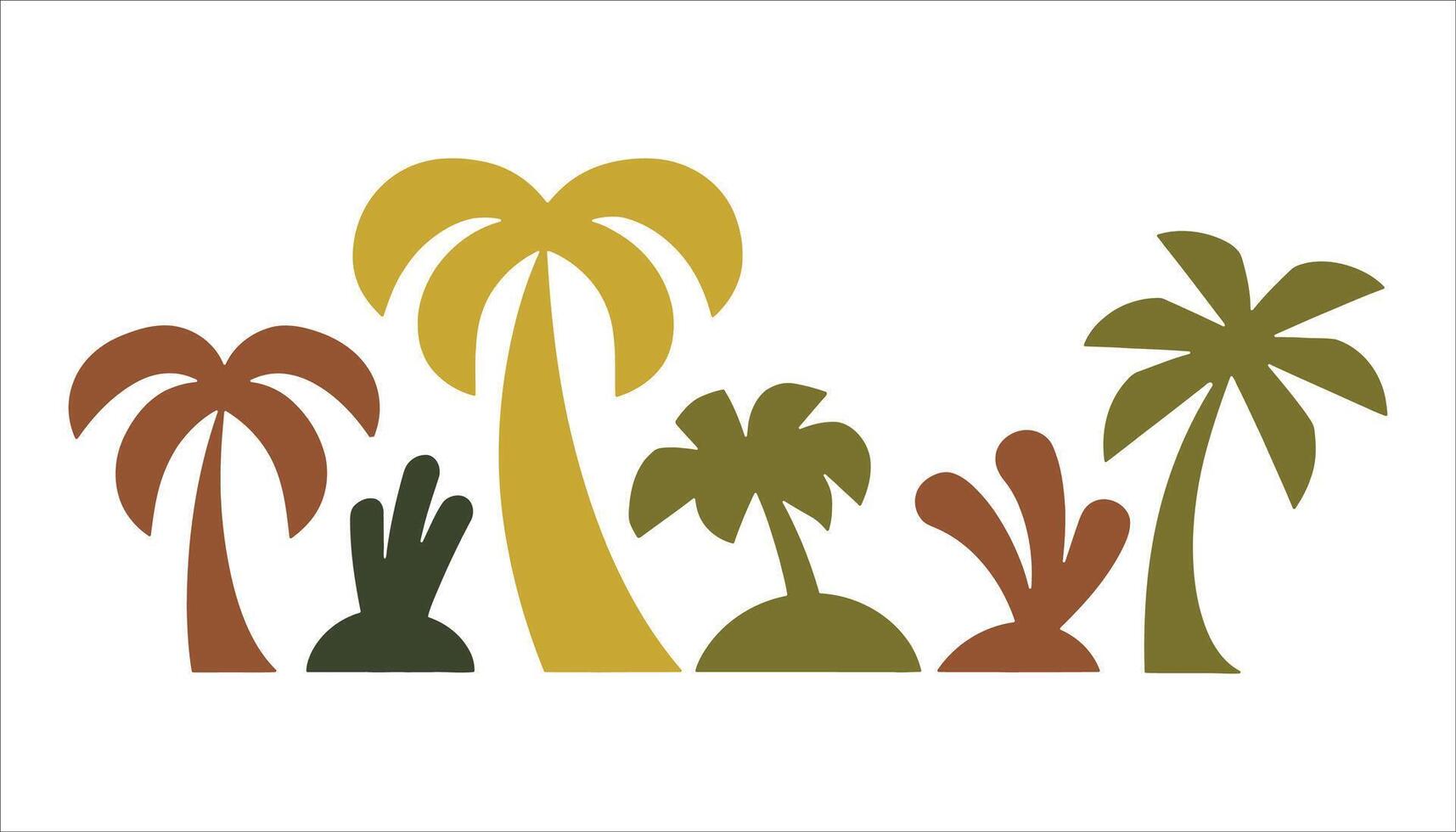 Stylized Palm Trees in Simple Graphic Design vector
