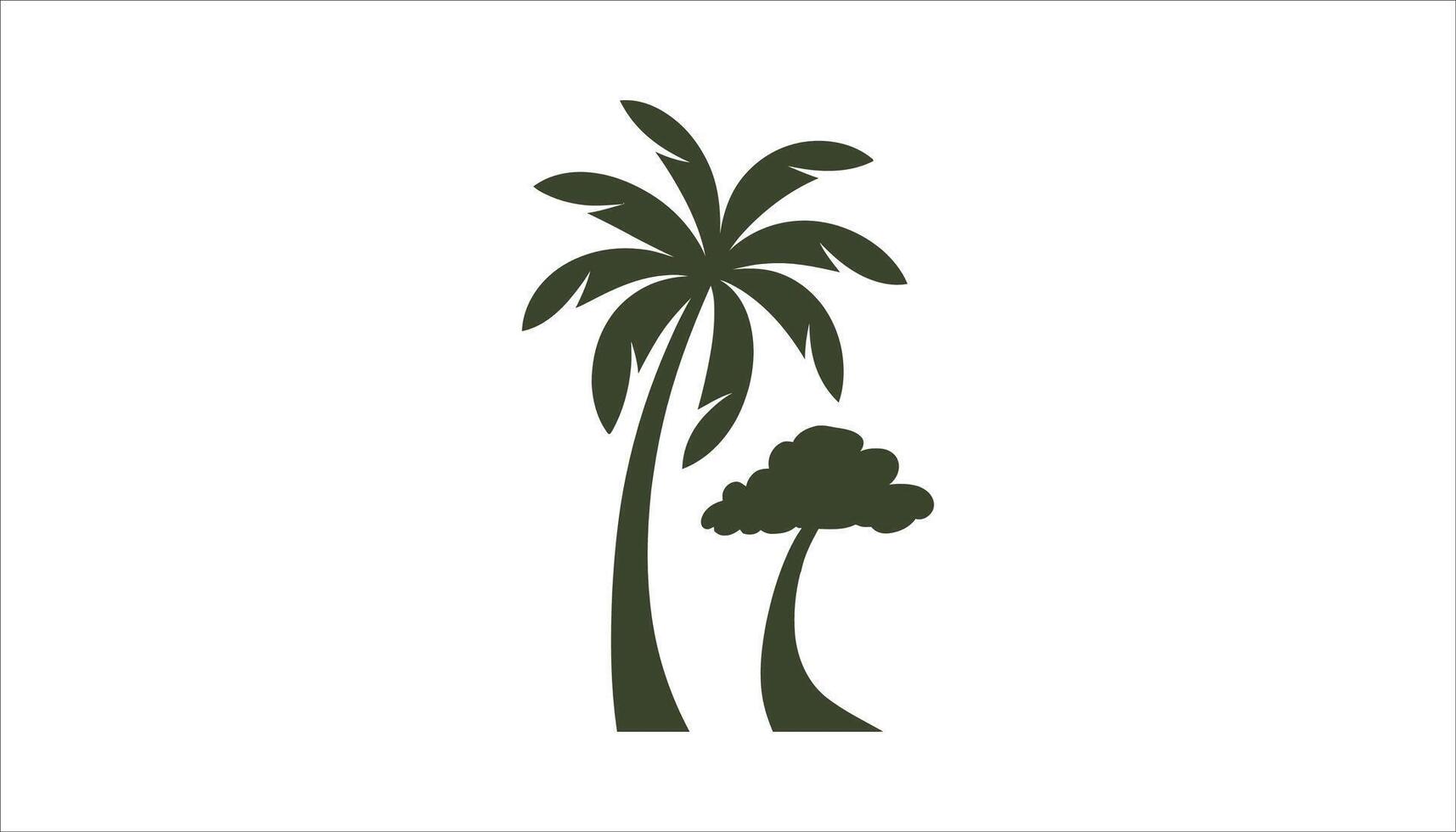 Tropical Palm Trees with Green Leaves vector