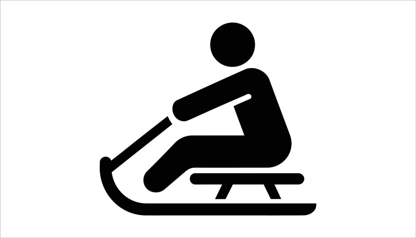 Rowing exercise icon for fitness and health. vector