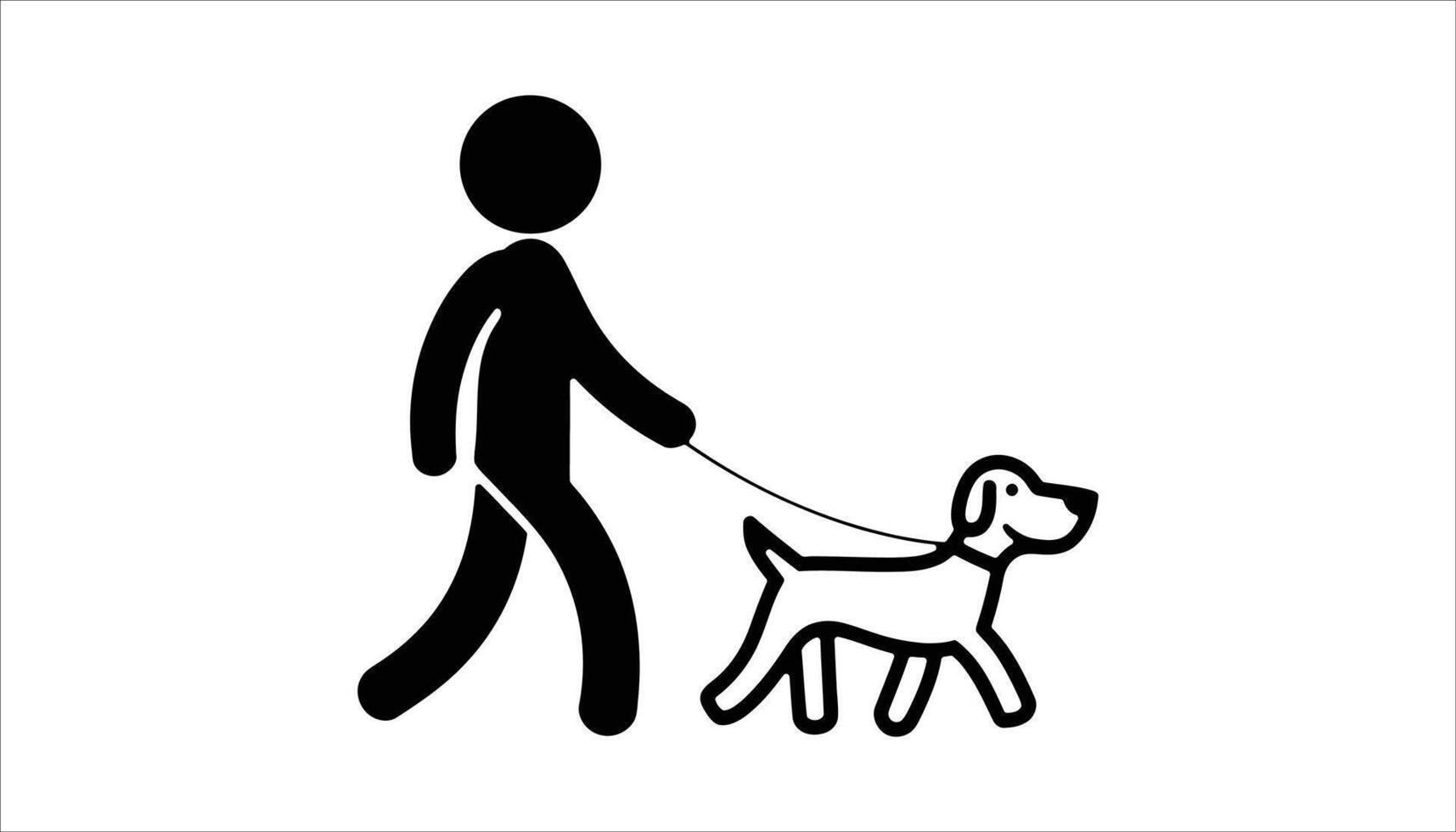Person walking a dog icon vector