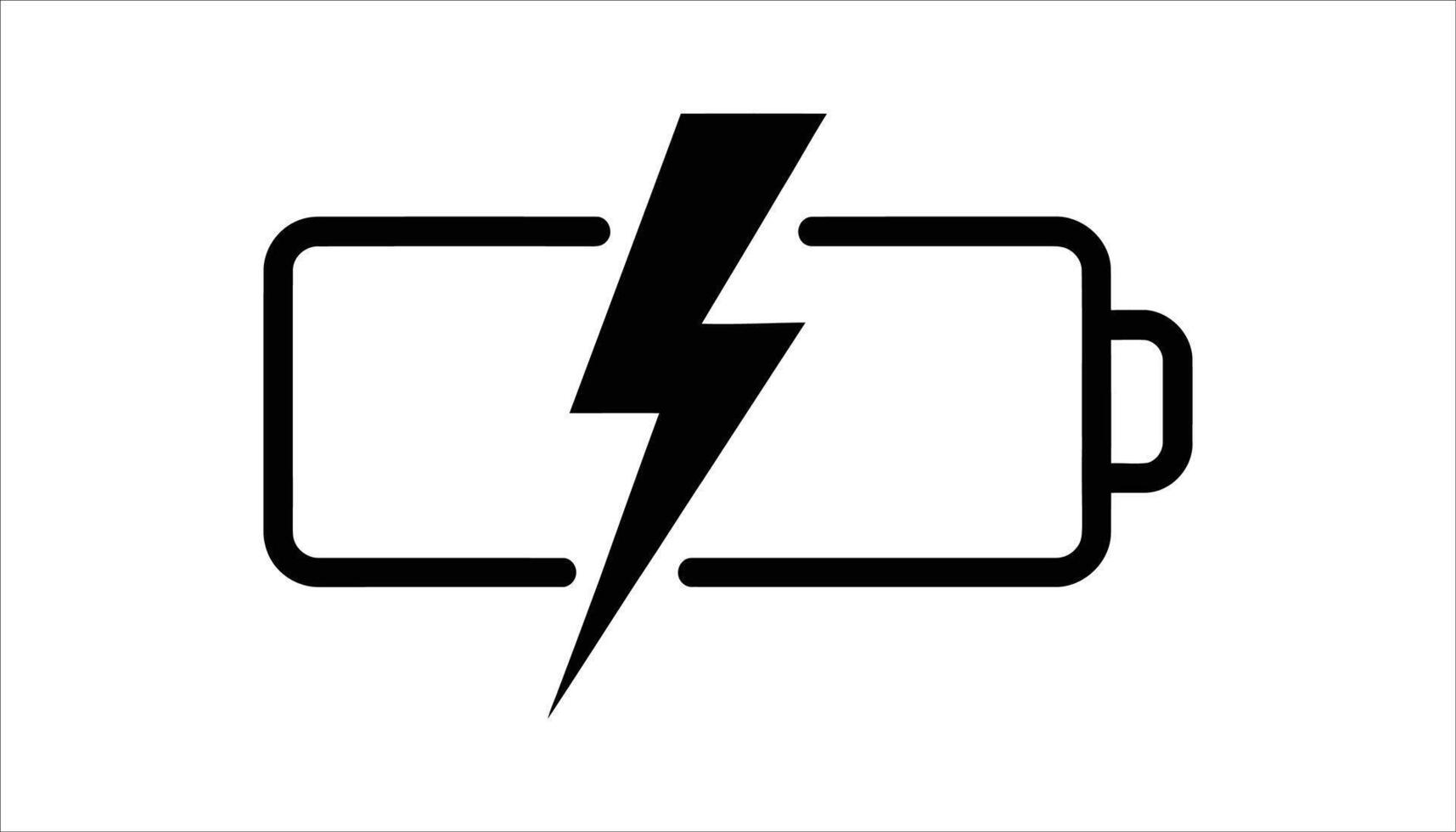 Battery charging with lightning bolt icon. vector