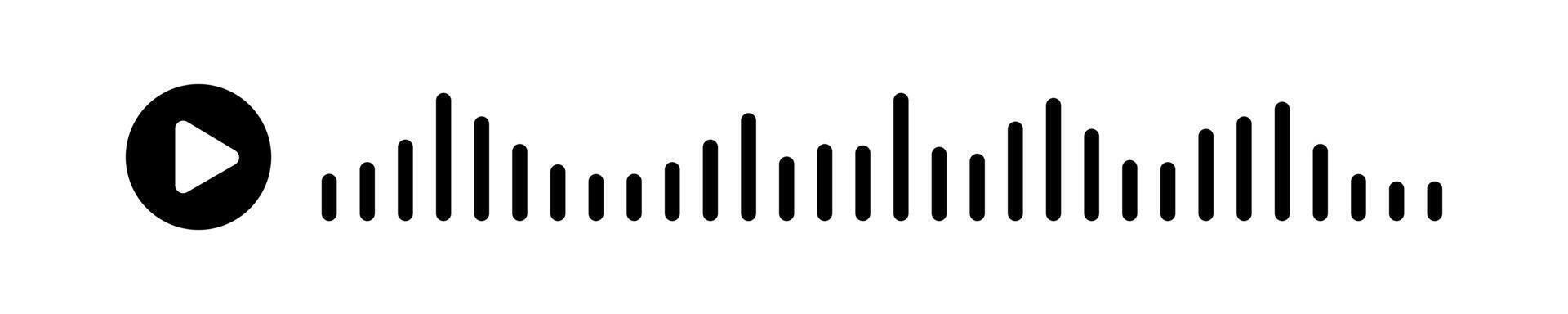 Voice waveform. Podcast wave icon for audio messaging, sound interface, music playback, audio communication, radio waves, waveform display, recording app. vector