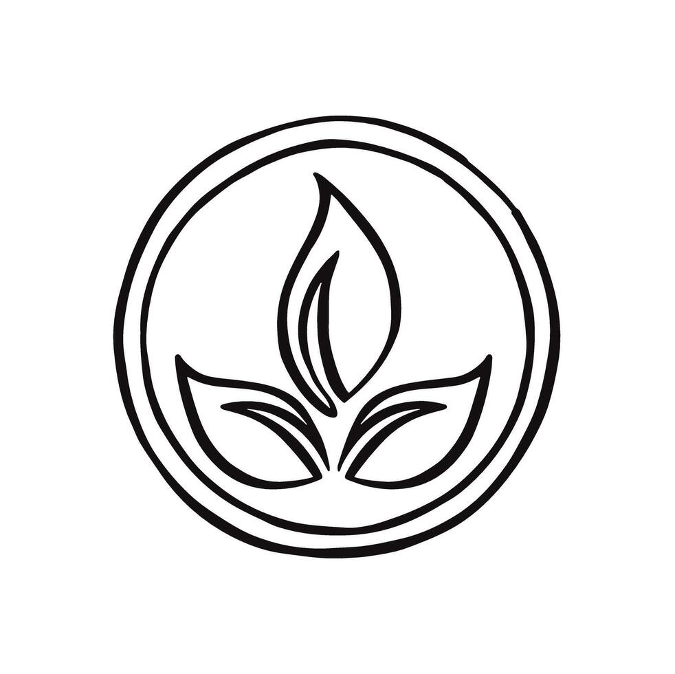 natural product sign line hand drawn illustration vector