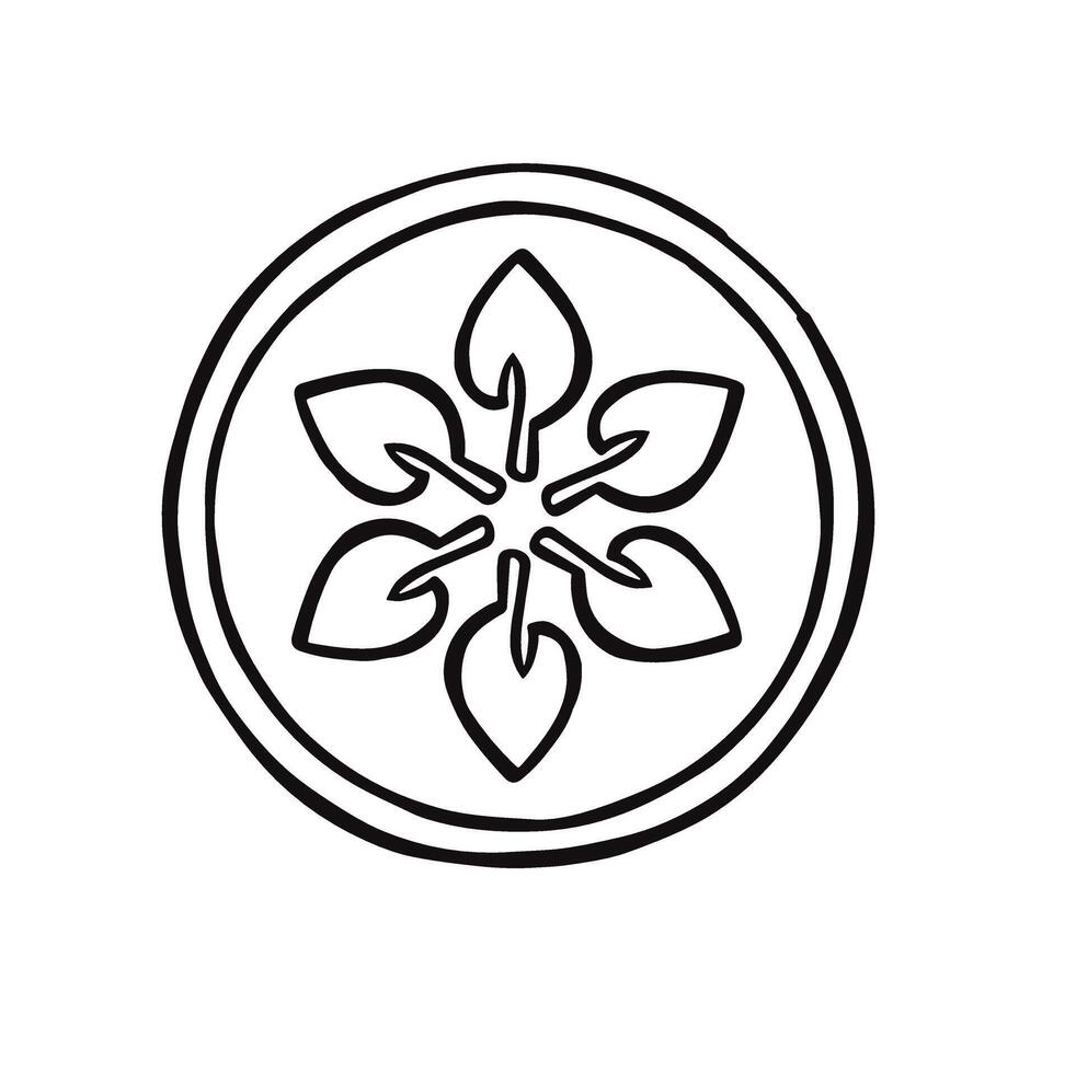 sign symbol of nature conservation ecology line hand drawn illustration vector