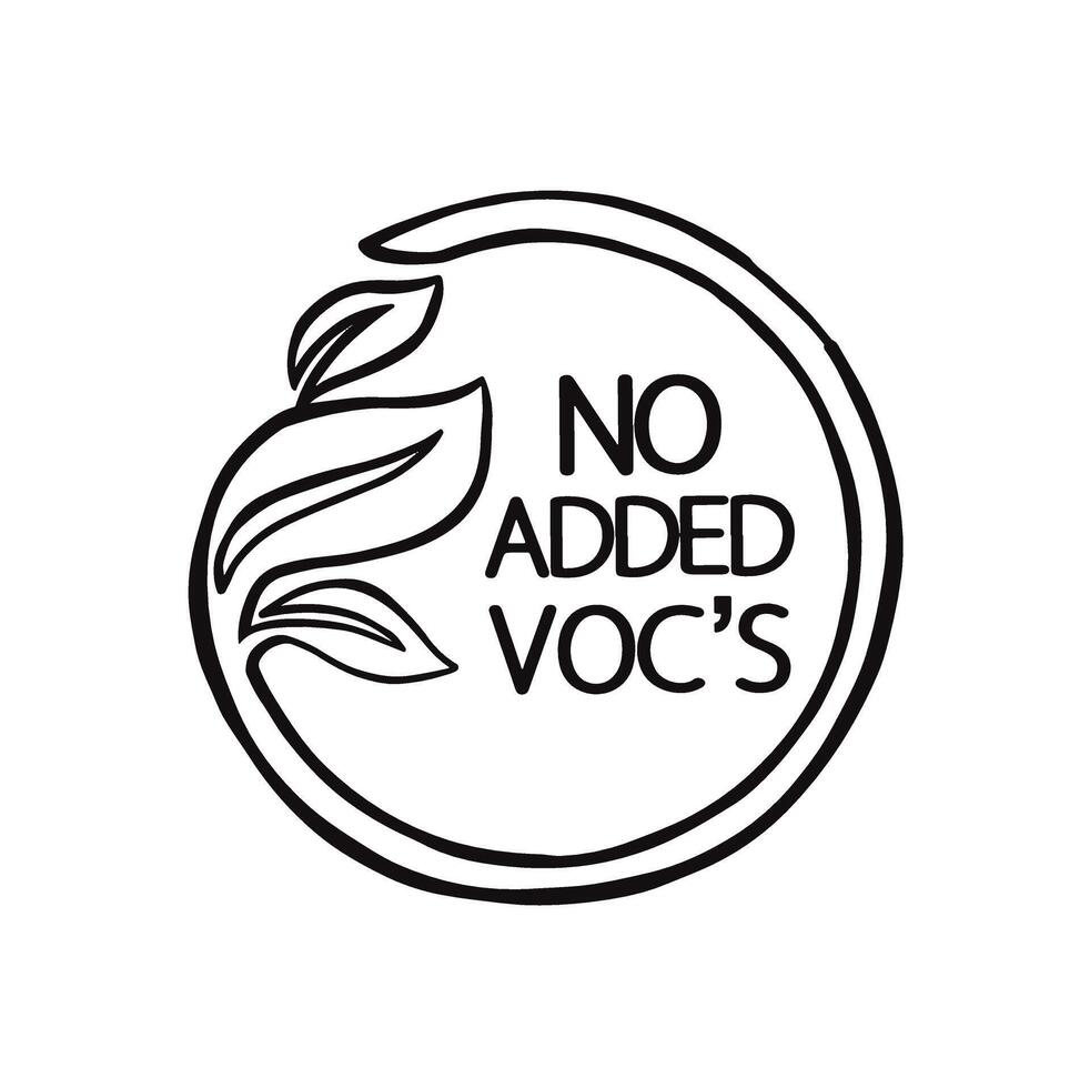sign no added vocs line hand drawn illustration vector