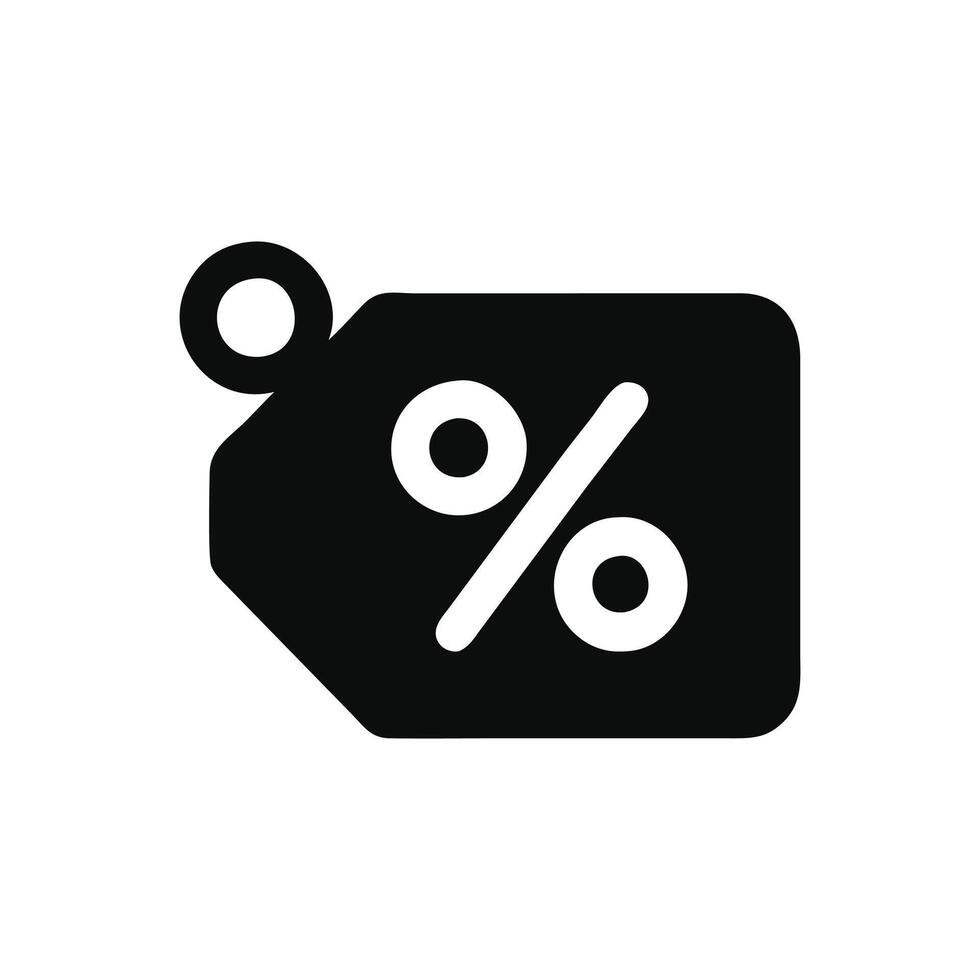 A price tag featuring a percentage symbol icon. vector
