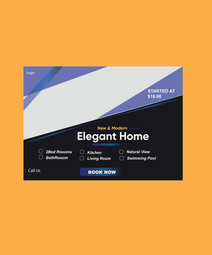 modern luxury house sale post design vector