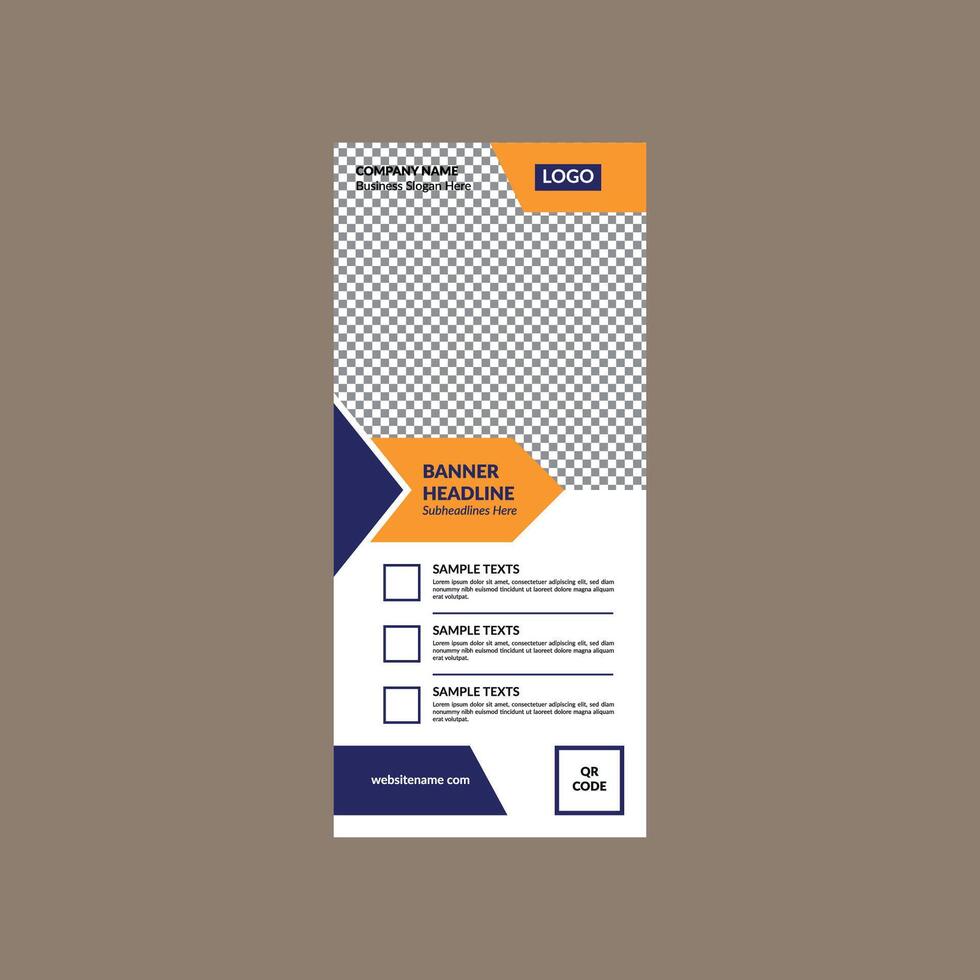 Modern Roll up Banner Design. Luxurious Template Display for Promotional Campaign. vector