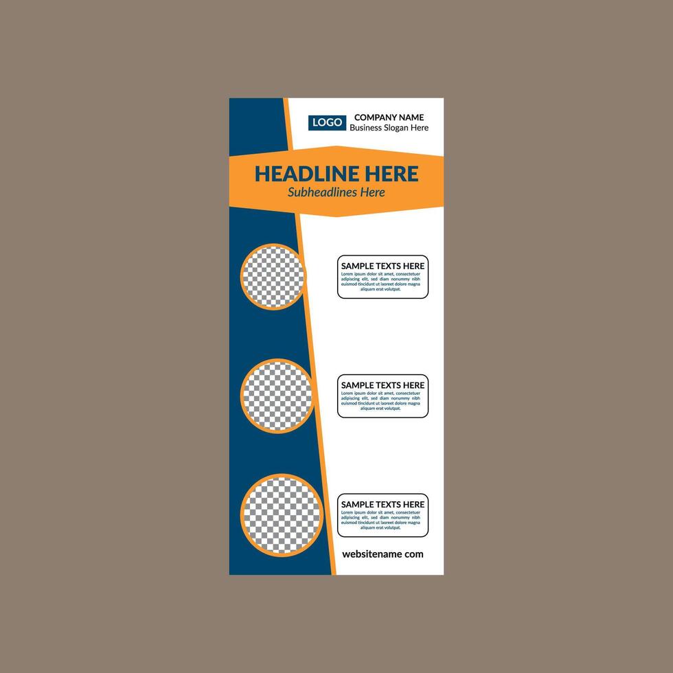 Modern Roll up Banner Design. Classic Layout Display for Promotional Campaign. vector