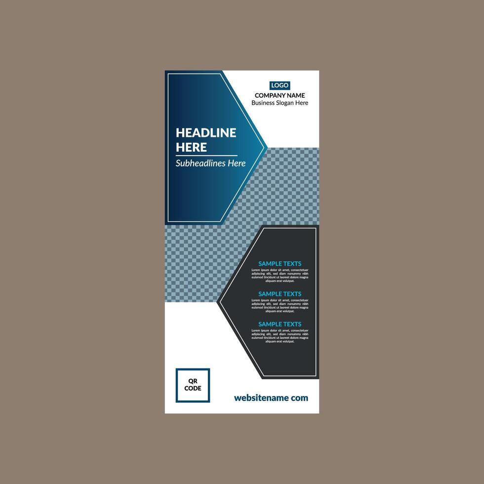 Modern Roll up Banner Design. Trendy Template Display for Promotional Campaign. vector