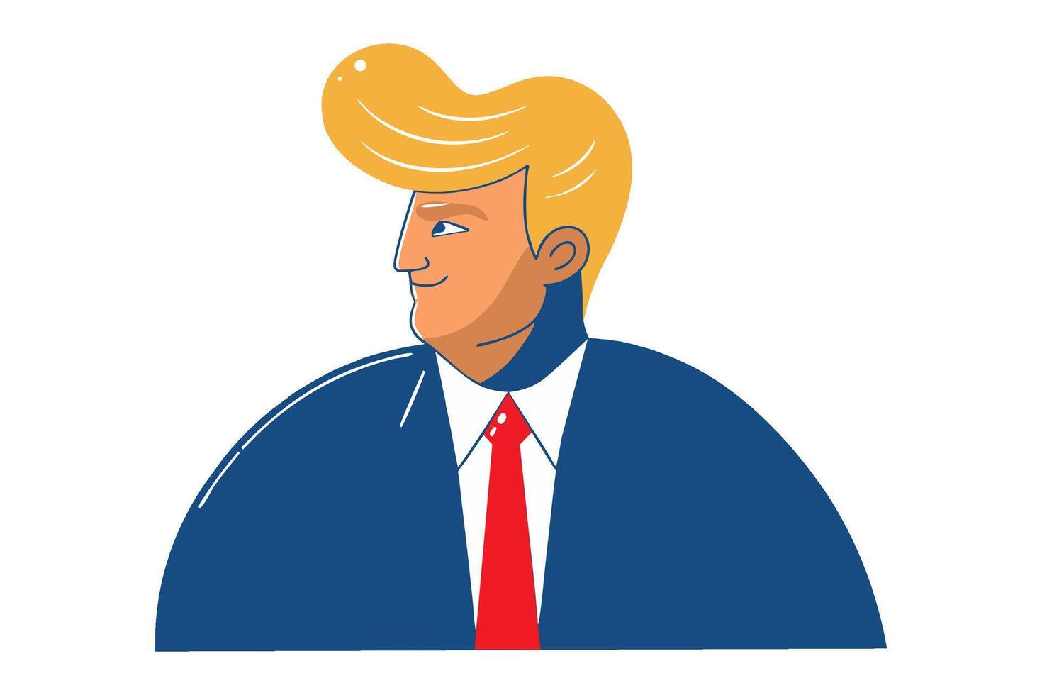 Donald trump hair. illustration vector