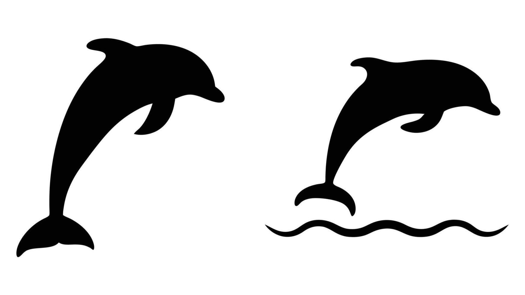 silhouette of dolphins isolated on white background vector