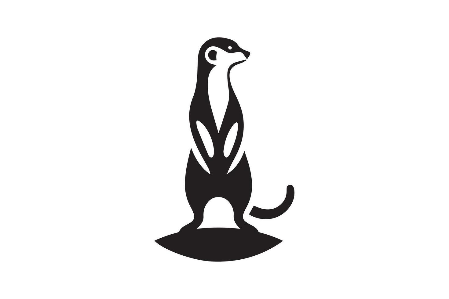 A black and white meerkat logo vector