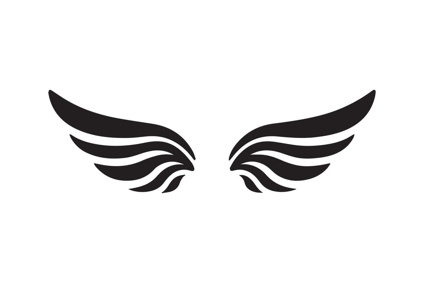 A black and white illustration of wings vector