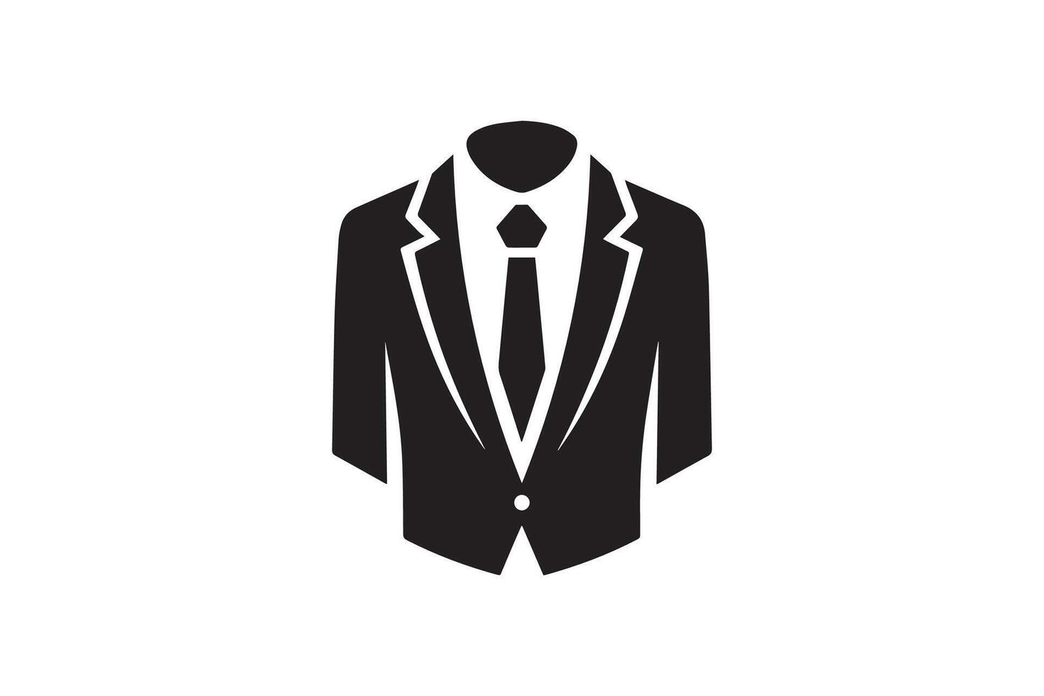 A black and white logo of a suit and tie vector