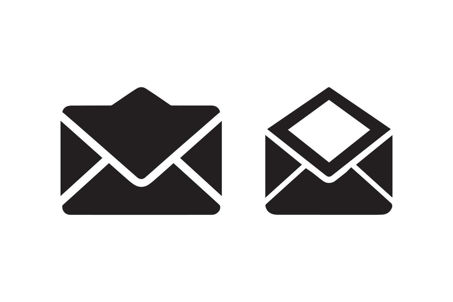 An envelope icon and a letter icon vector
