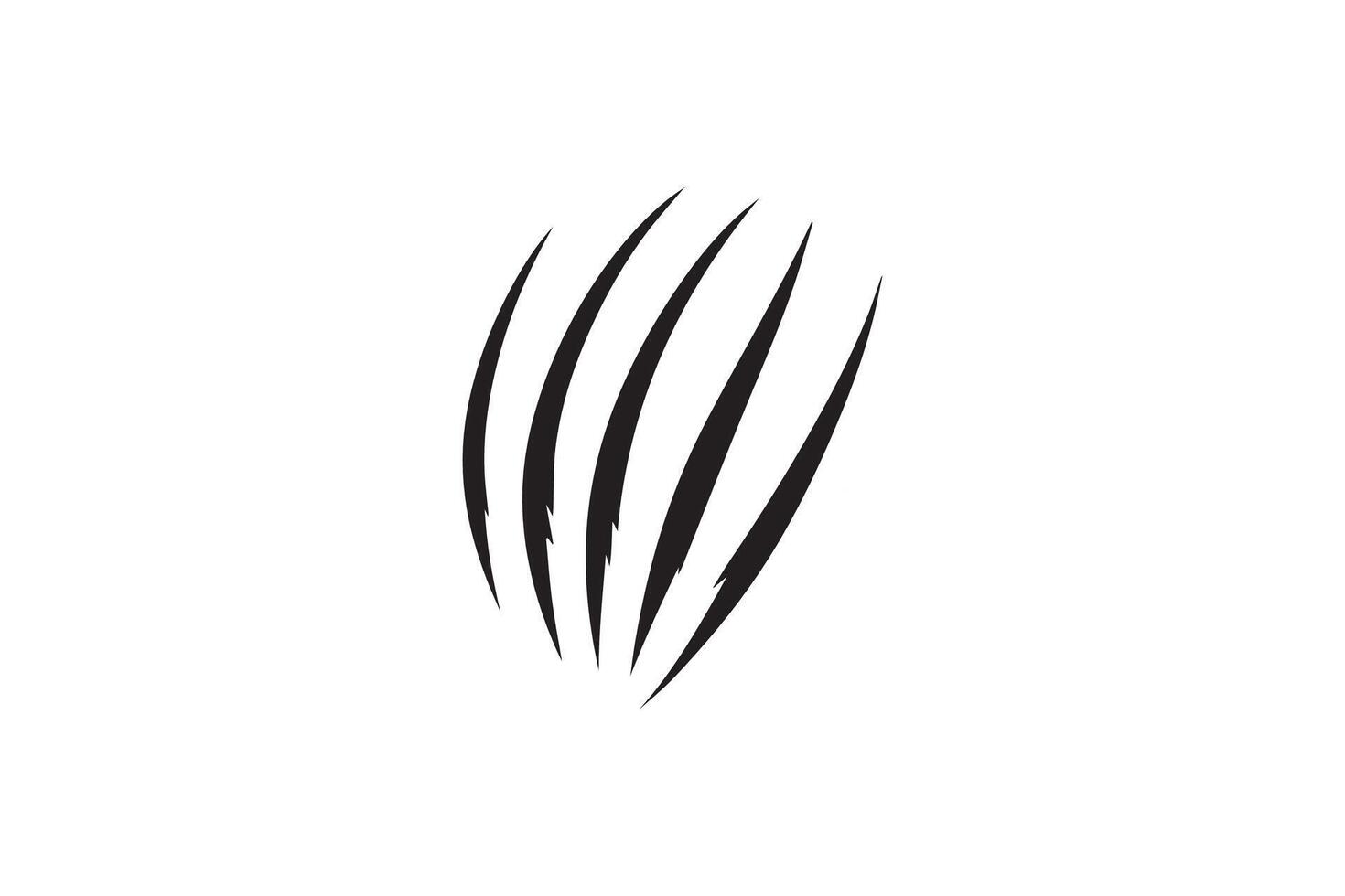 A black and white illustration of a claw vector