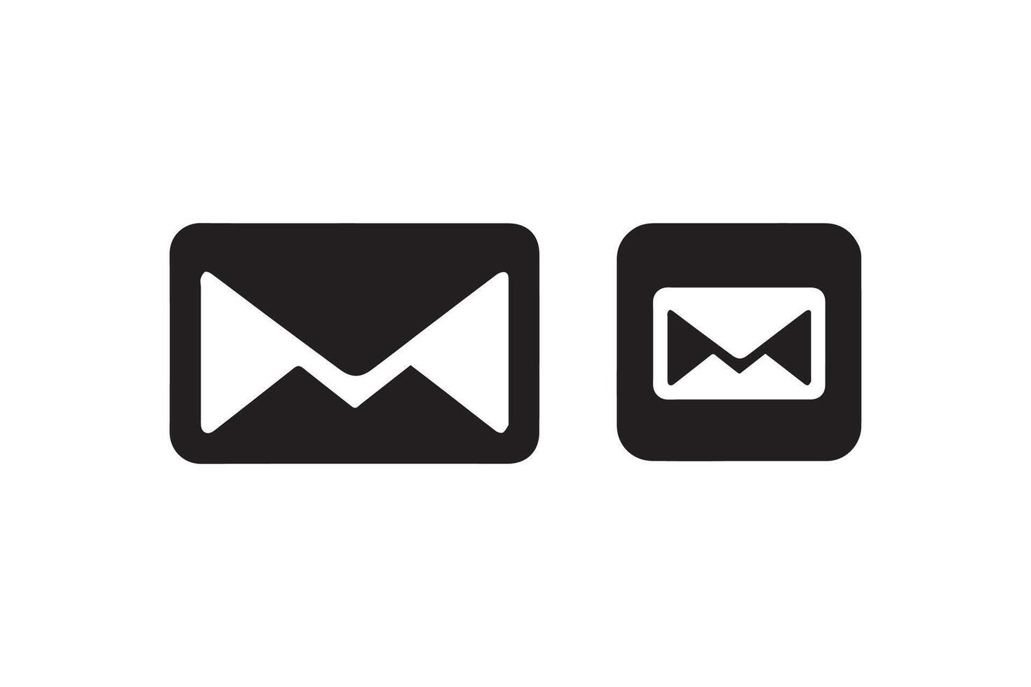 Two black and white icons of an envelope and a phone vector