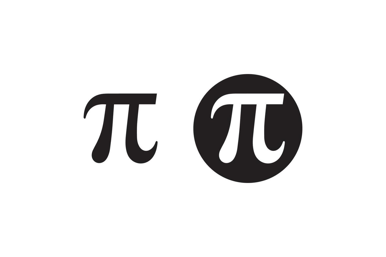 The pi symbol is shown in black and white vector
