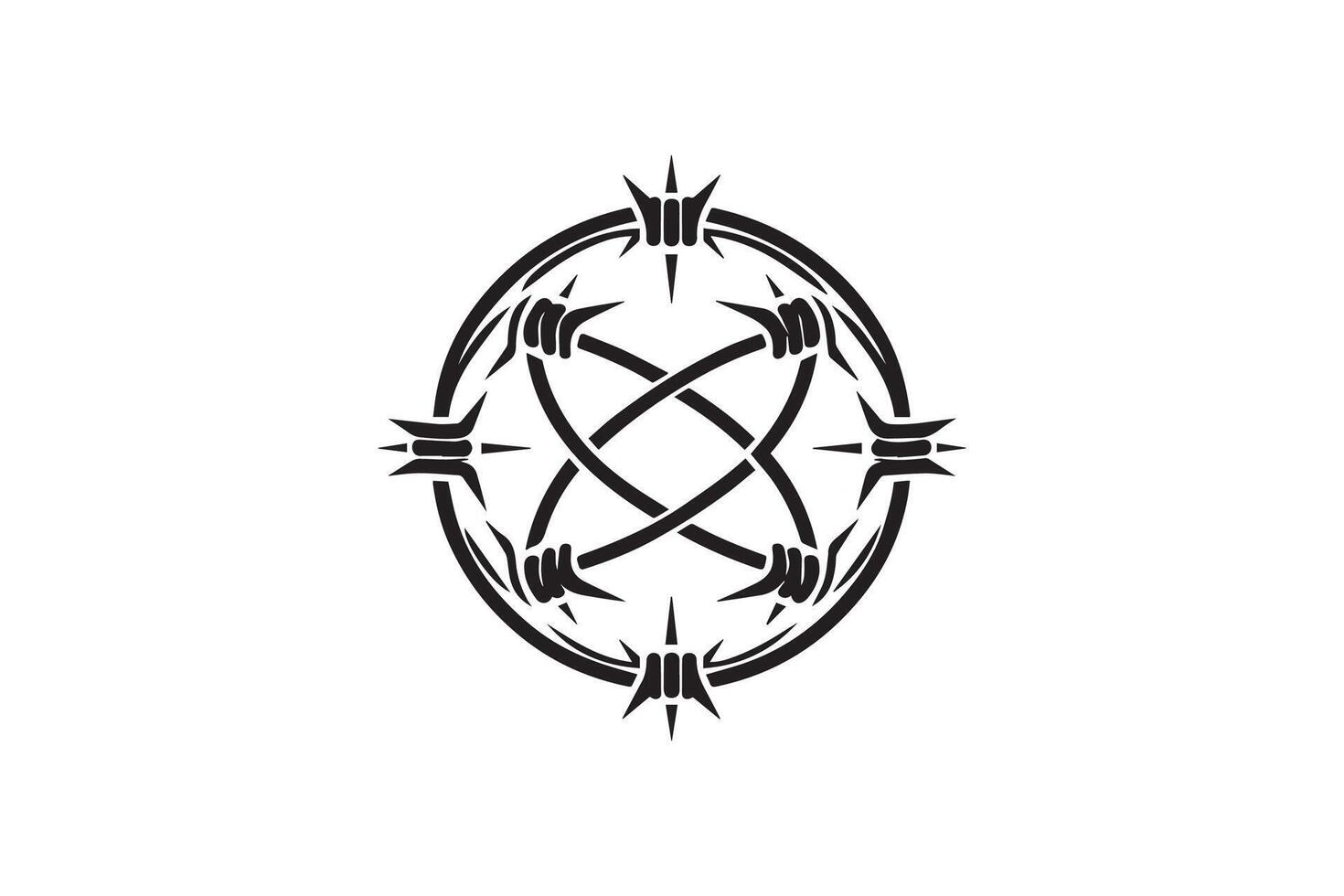 A black and white logo for a tattoo shop vector