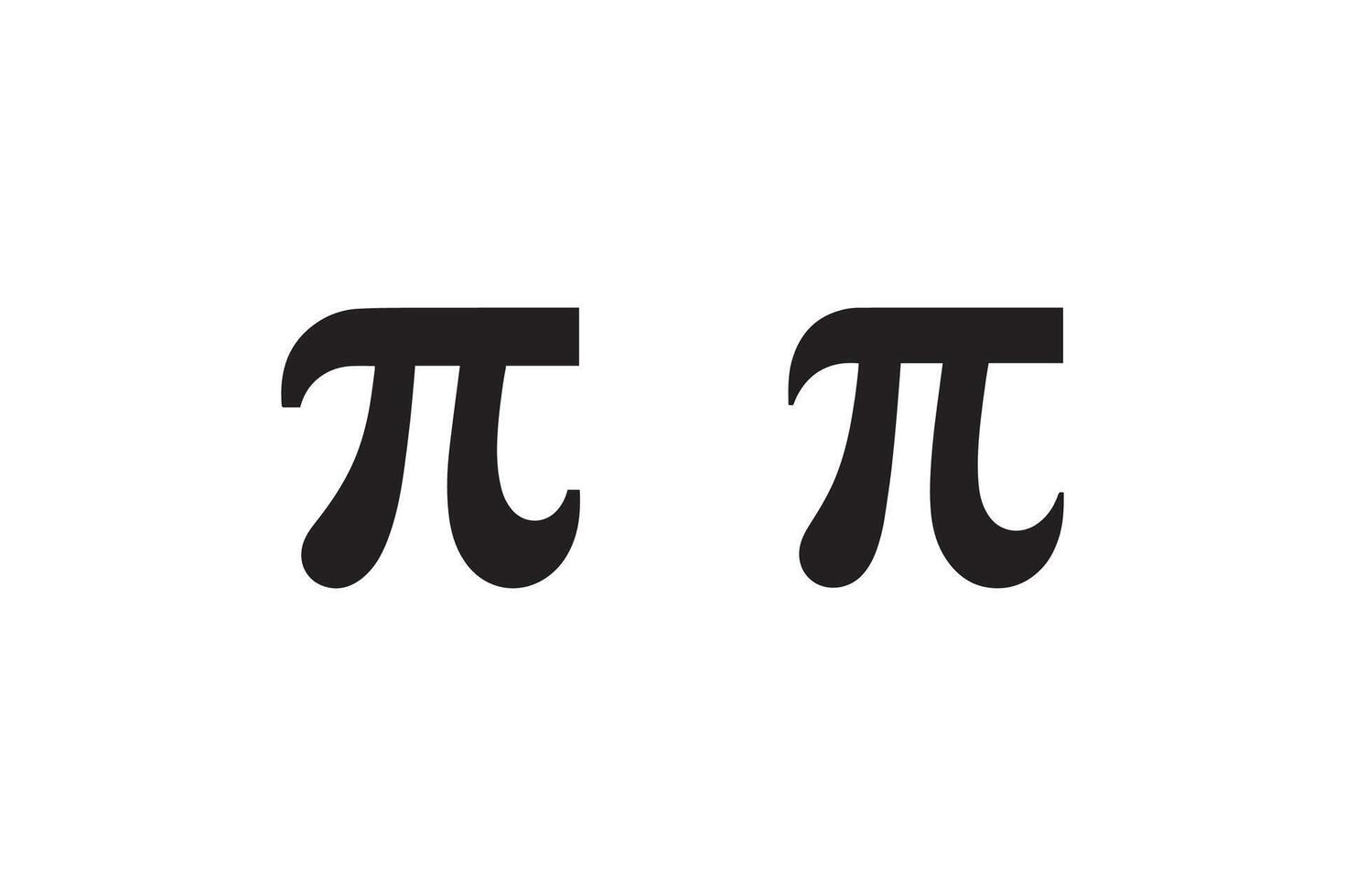 Pi symbol, a symbol for the number pi vector