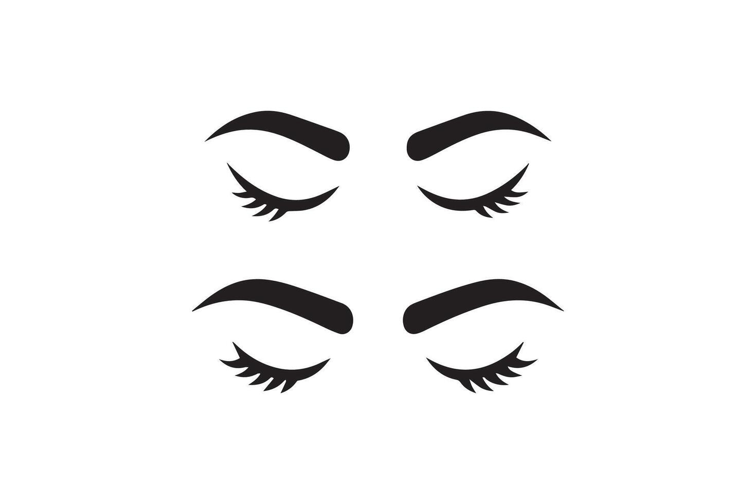 Eyelashes and eyelashes icon set vector