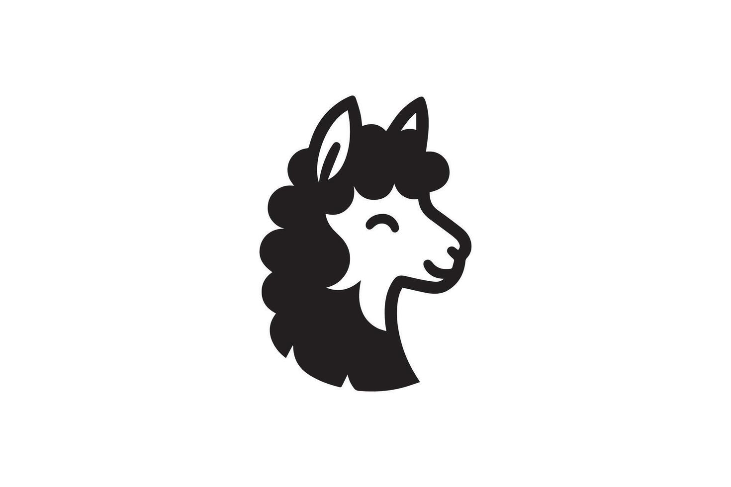 Llama head logo design vector