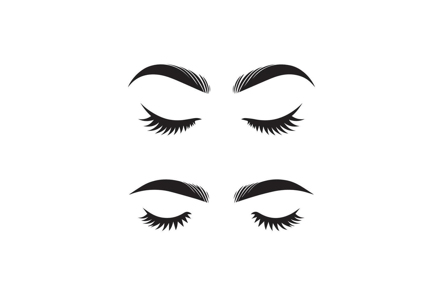 Eyelashes and eyelashes on white background vector