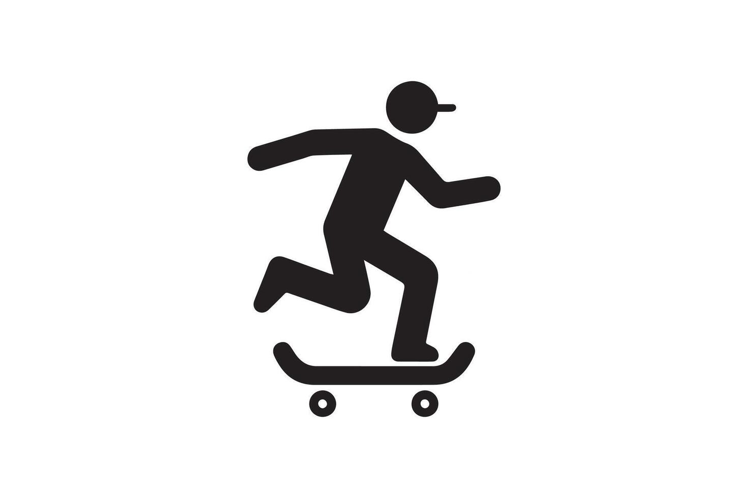 Skateboarder icon illustration isolated on white background vector