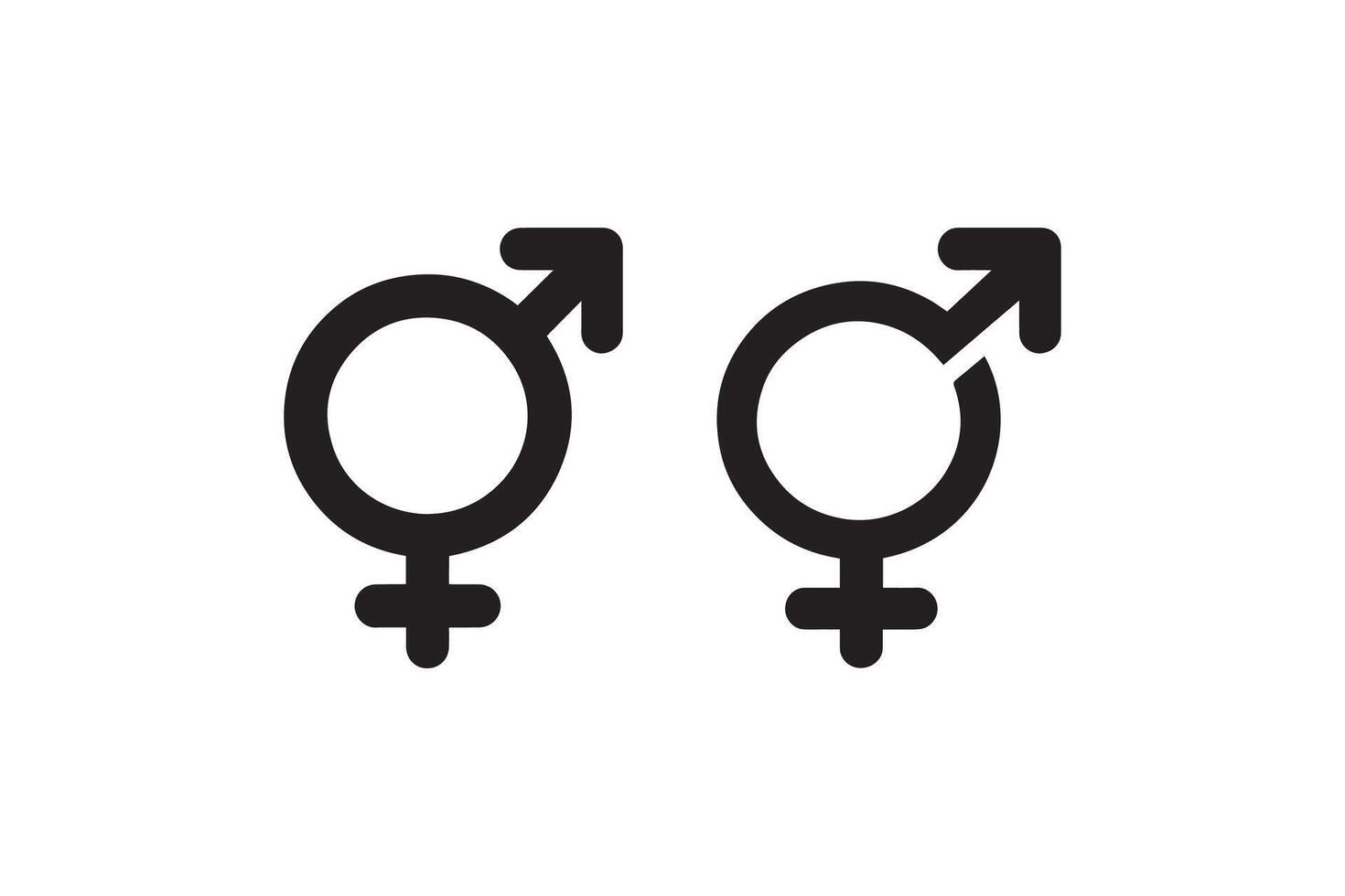 Two male and female symbols on a white background vector