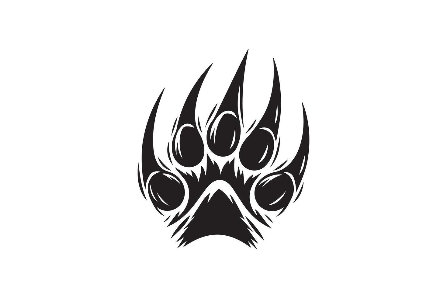 A black bear paw print on a white background vector