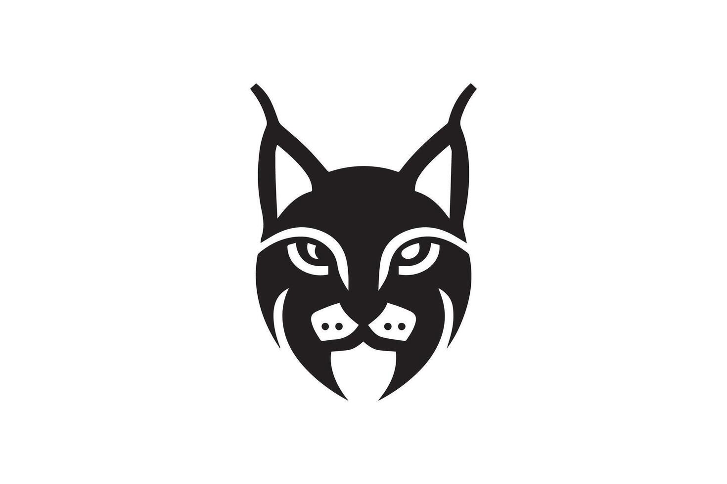 A black and white logo of a cat's head vector