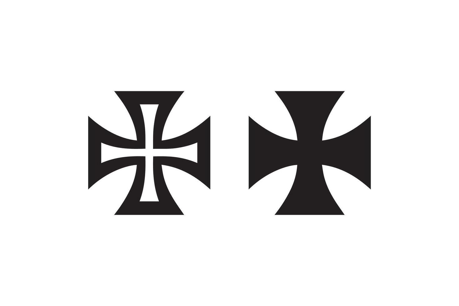 Two black and white crosses with the same design vector