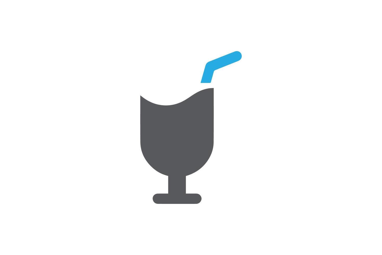 A drink with a straw in it on a white background vector