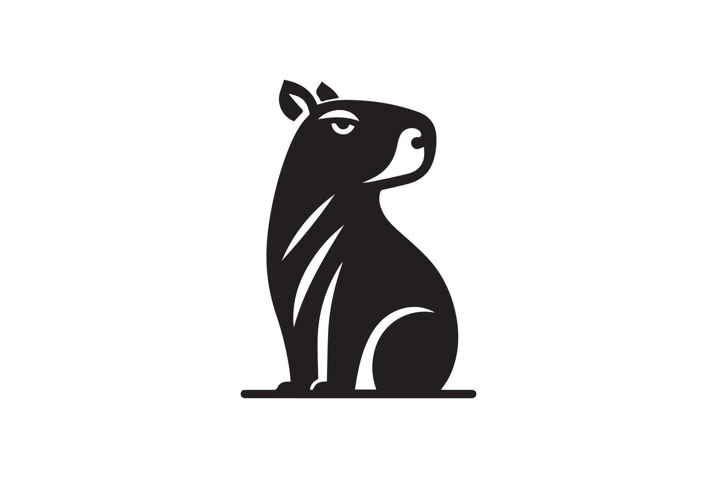 A black and white logo of a dog vector