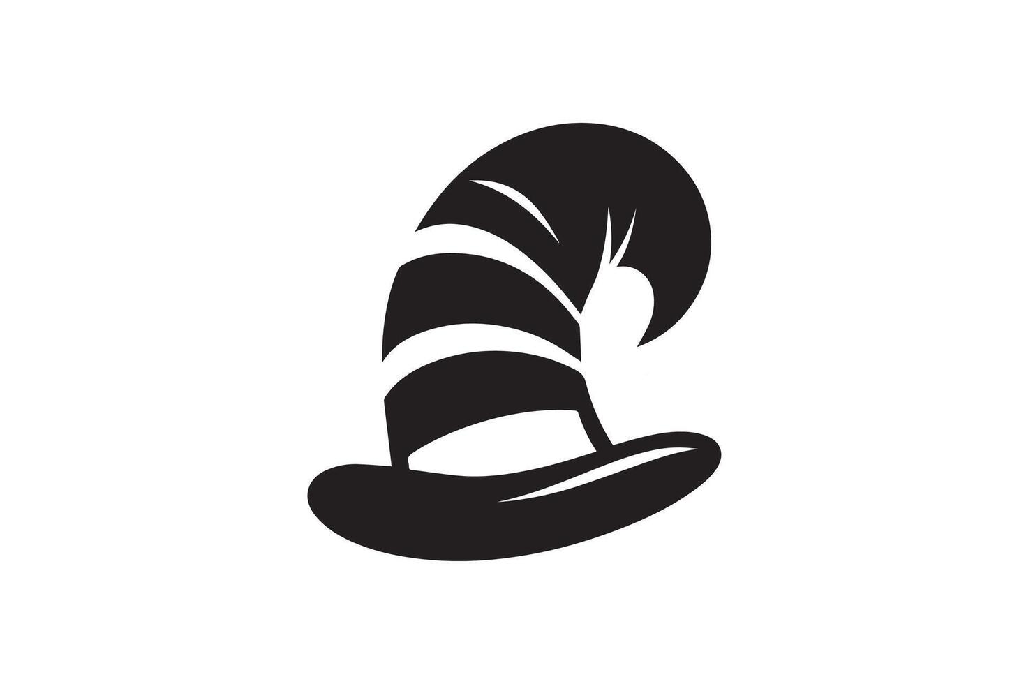 A black and white hat with a long tail vector