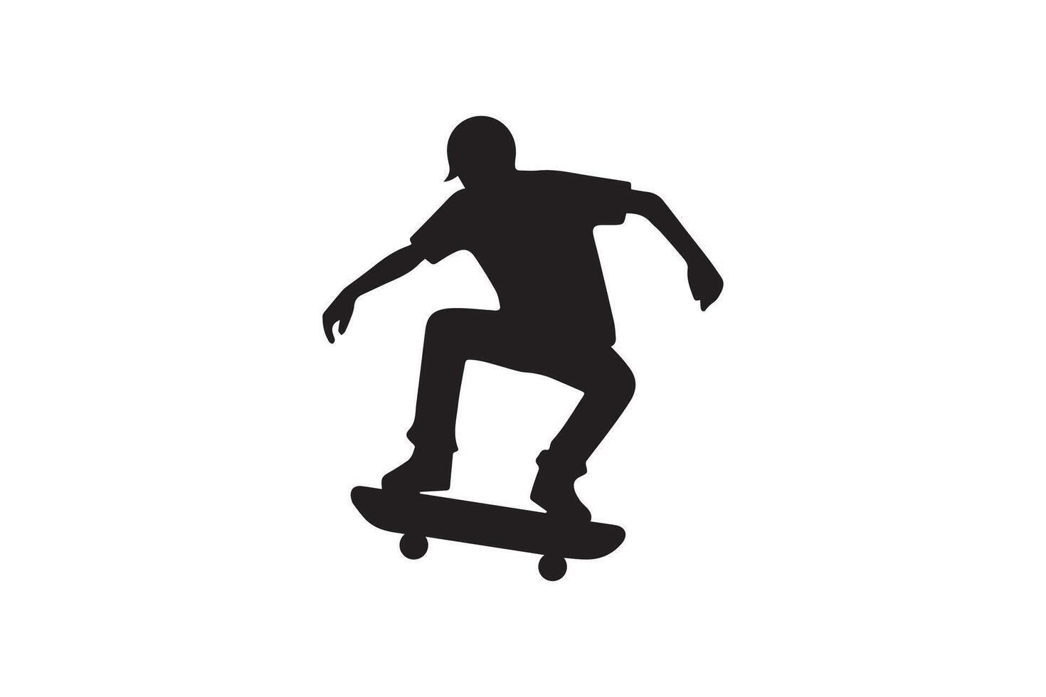 Skateboarder silhouette on white background vector
