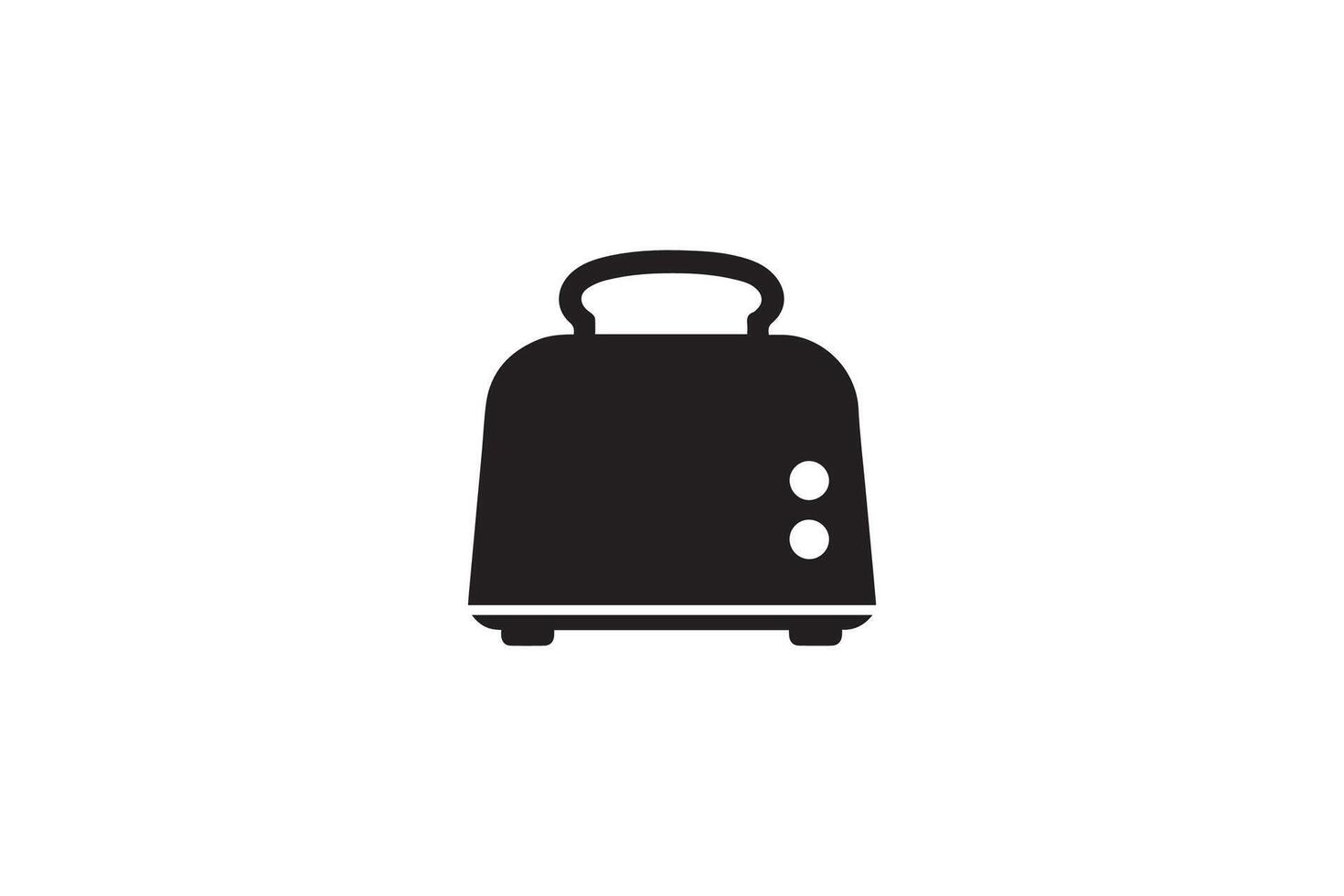 A black and white icon of a toaster on a white background vector