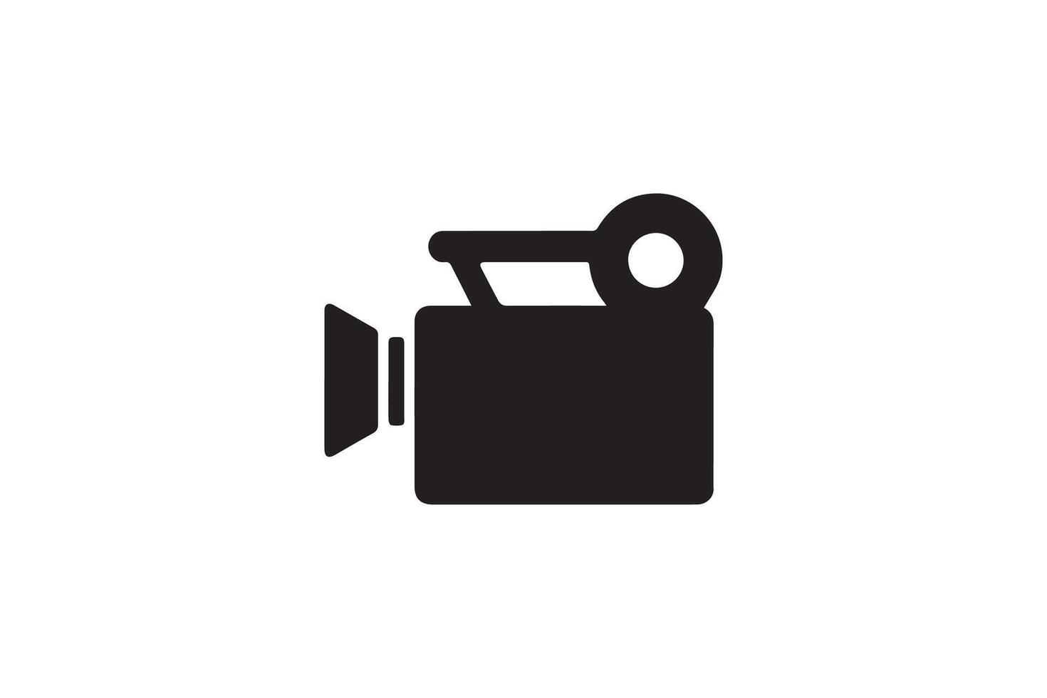 A black and white icon of a camera vector