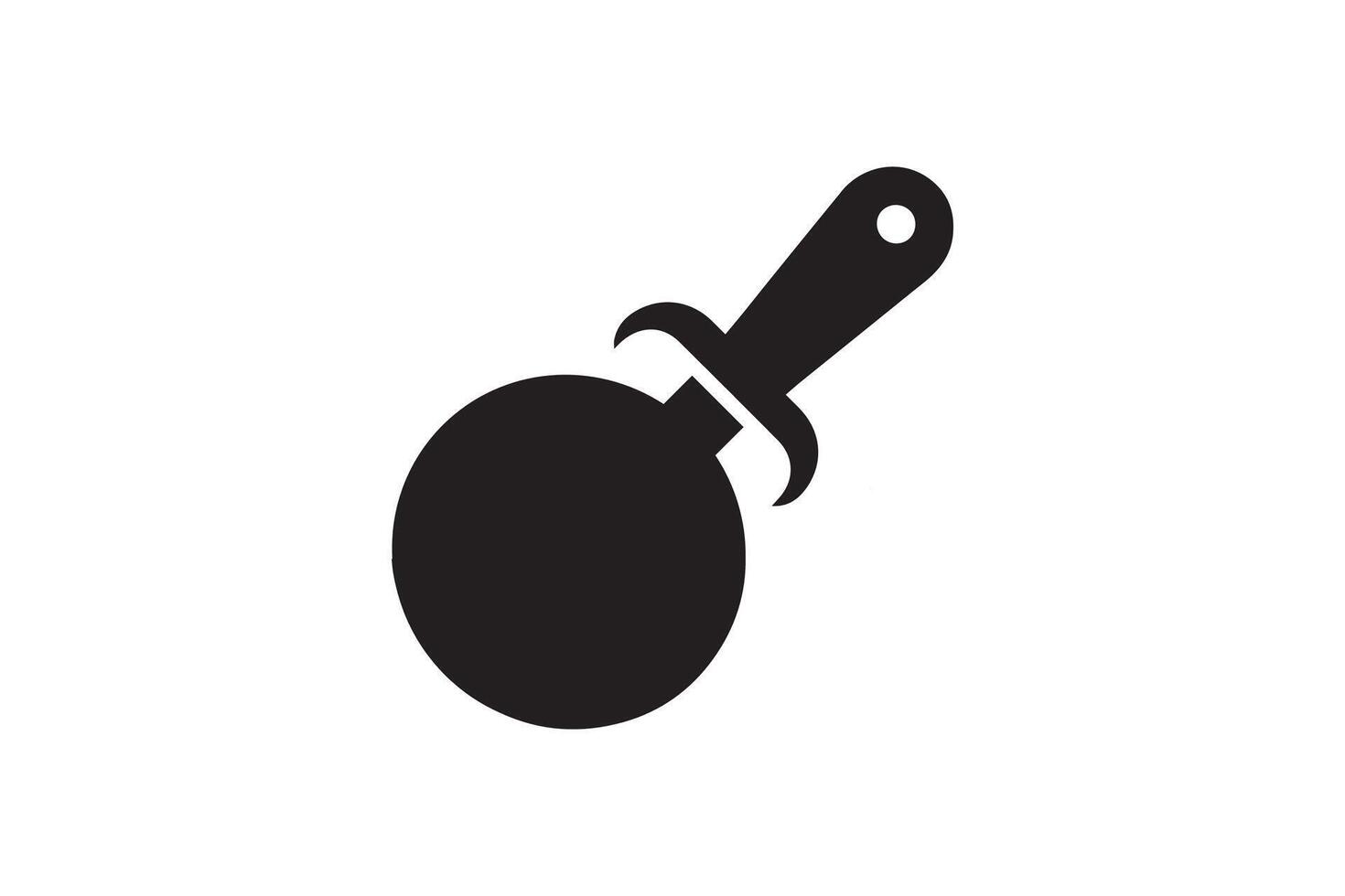A black and white icon of a knife and fork vector