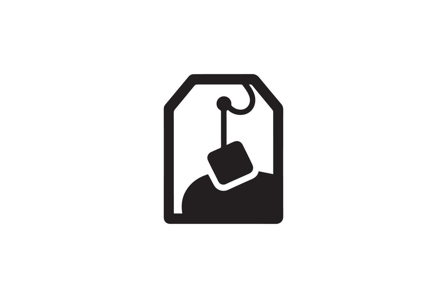 A black and white image of a tea bag vector