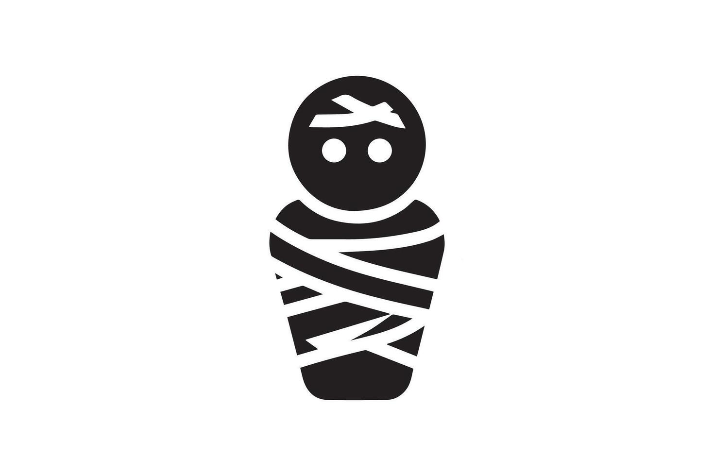 A black and white illustration of a mummy vector