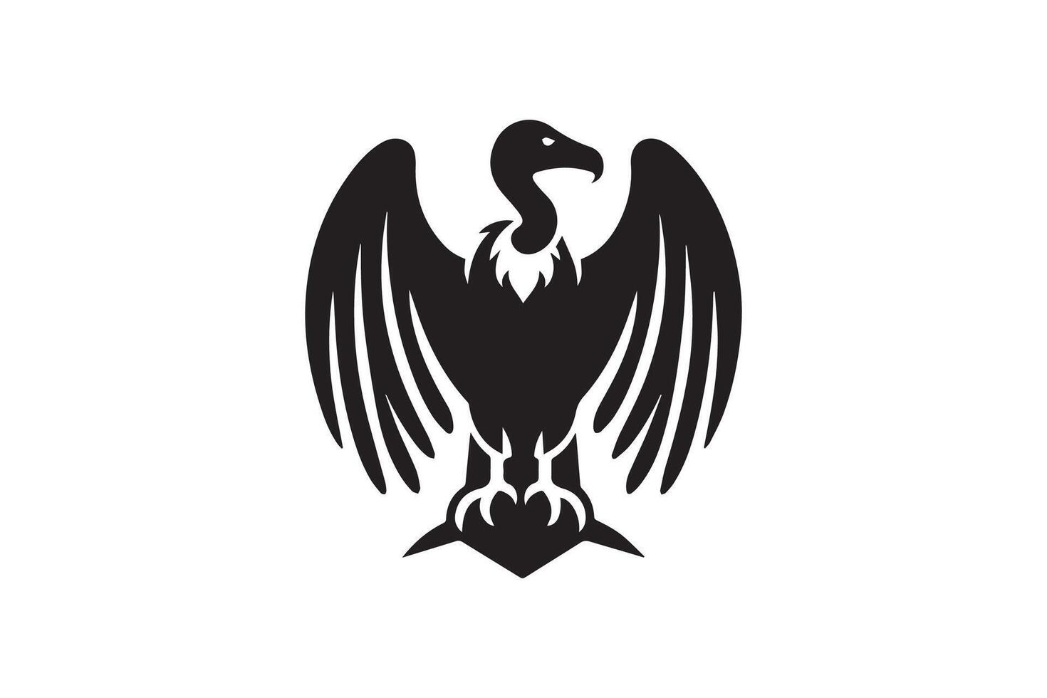 An eagle with wings spread out on a white background vector