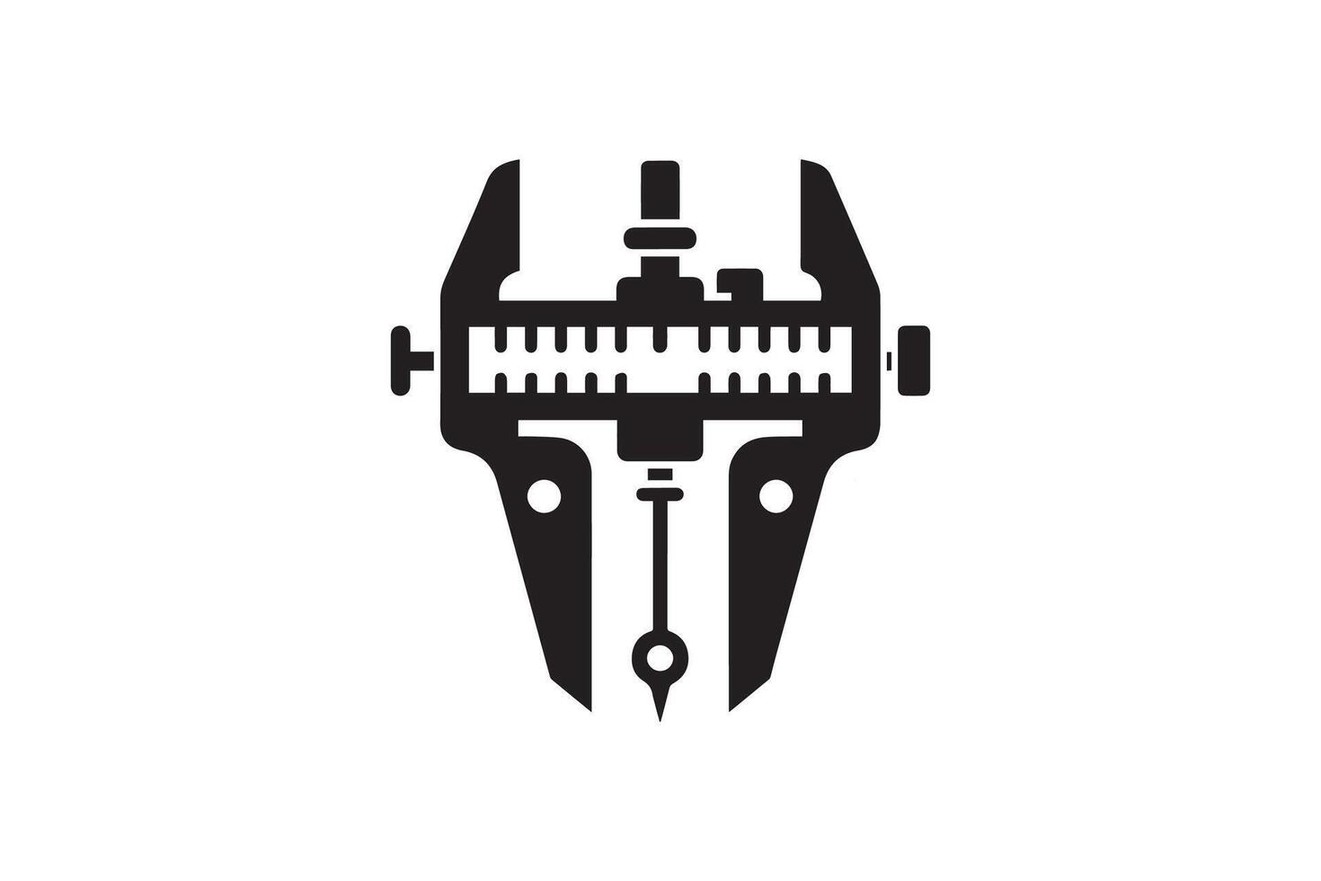 A black and white logo of a wrench vector