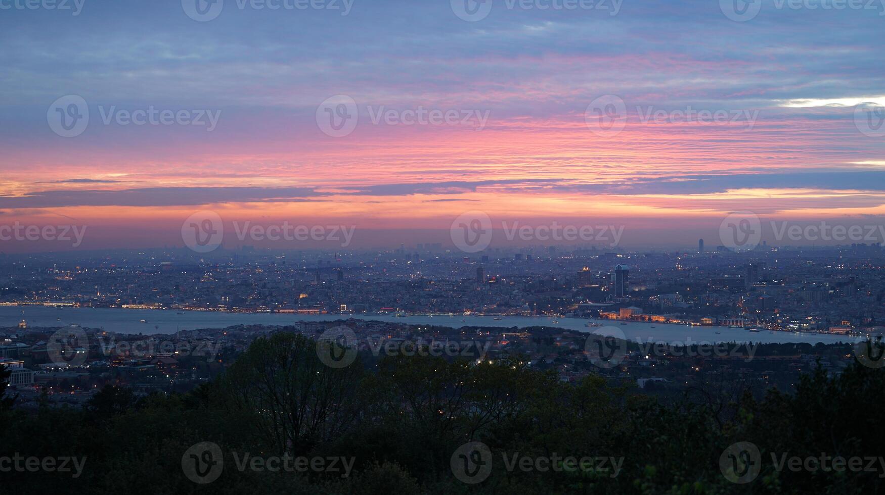 View of Istanbul City during Sunset in Turkiye photo