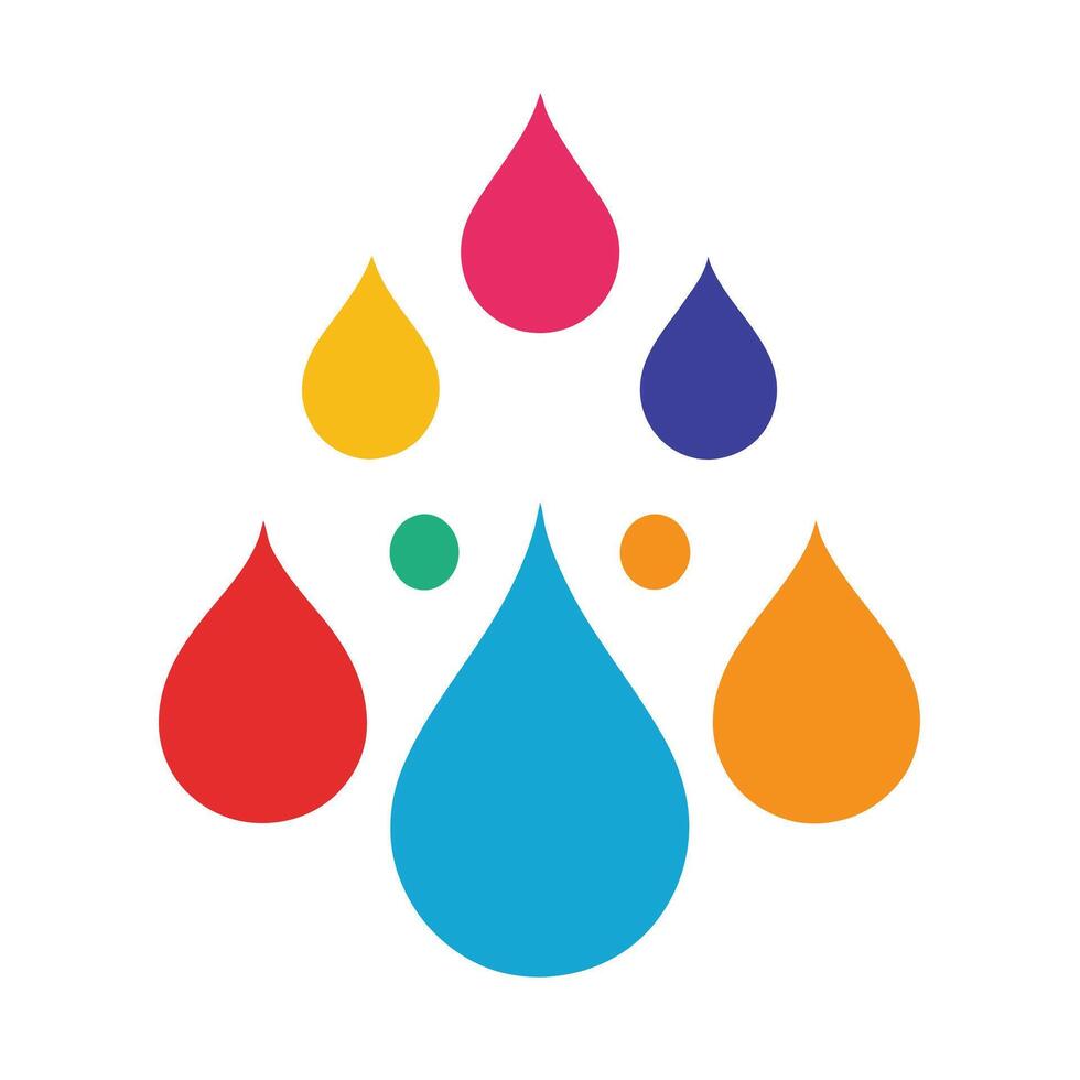Artistic Abstract Droplets in Rounded Splash Design vector