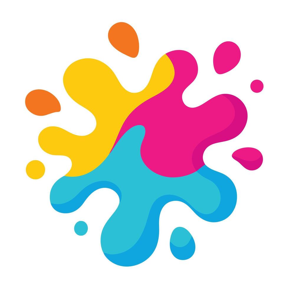Vivid Abstract Splash With Flowing Rounded Colors vector