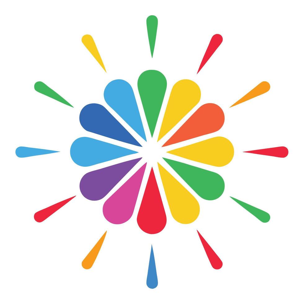 Central Point Exploding Into Rounded Colorful Forms Variation vector