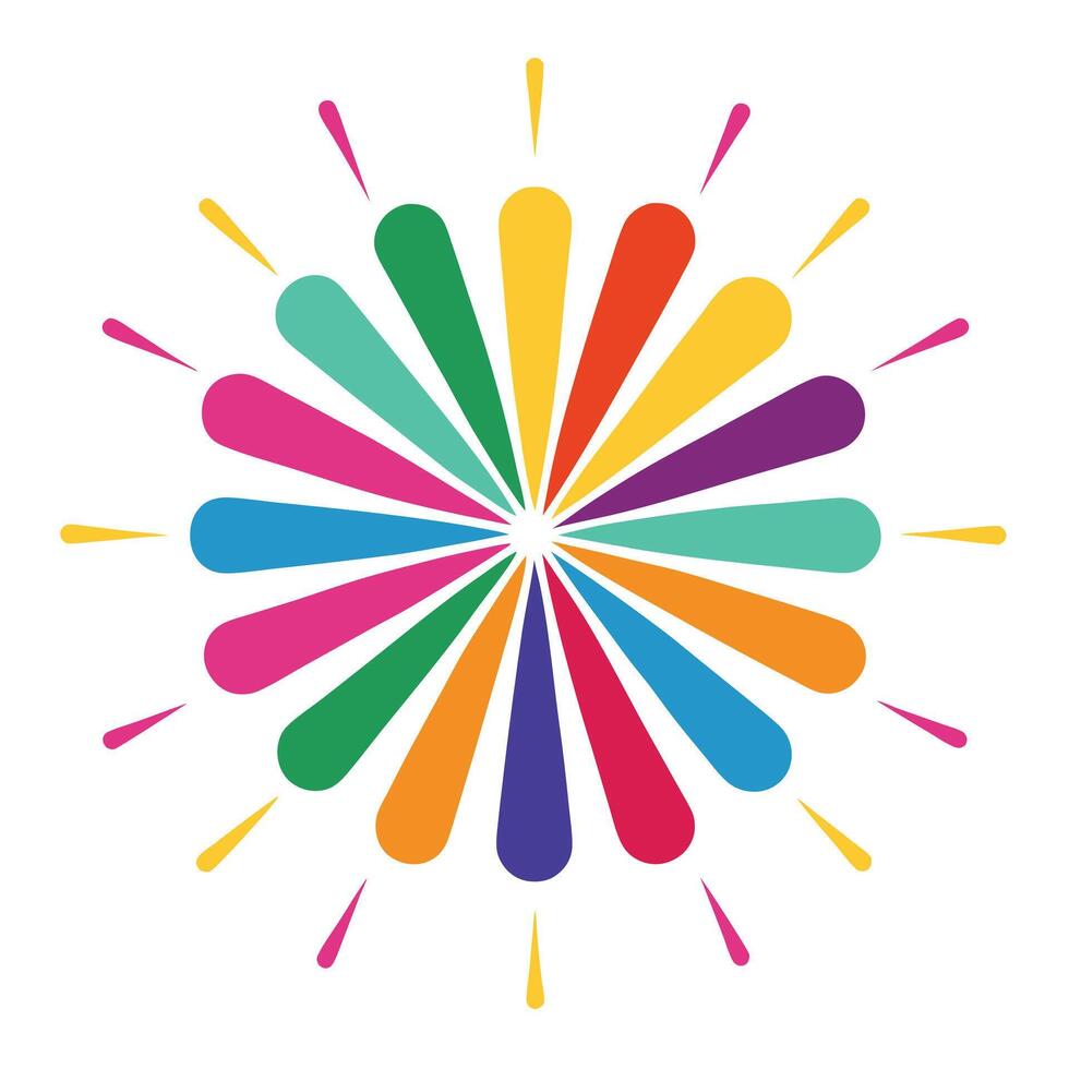 Colorful Radiating Rounded Shapes in Abstract Art vector